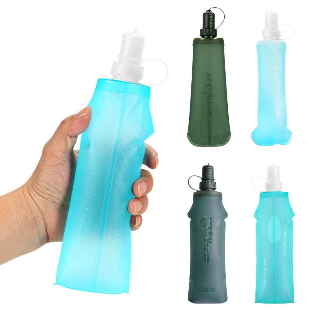 Water Bottle Collapsible - ขวดน้ำพับได้250/500มล. กระติกน้ำ TPU ปราศจากสาร BPA กระติกน้ำสำหรับวิ่งปีนเขาขี่จักรยาน