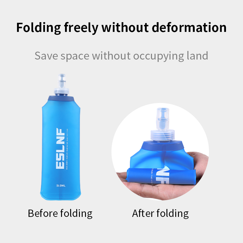 Water Bottle Collapsible - ขวดน้ำพับได้ 500 มล. ขวดน้ำแบบนิ่ม ปราศจากสาร BPA