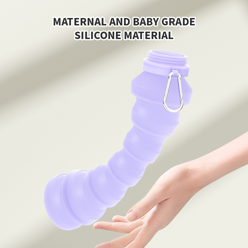 Water Bottle Collapsible - ขวดน้ำพับได้ ขวดน้ำพกพาซิลิโคนแบบพับได้ ปลอดสาร BPA ป้องกันการรั่วซึม ใช้ซ้ำได้