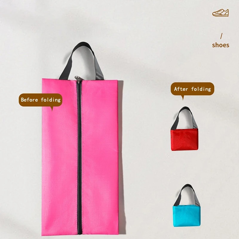 Travel Ziplock Bags - กระเป๋าใส่รองเท้าแบบพกพา 1 ชิ้น ทำจากผ้าอ็อกซ์ฟอร์ด สำหรับใช้ในบ้าน เดินทางกลางแจ้ง