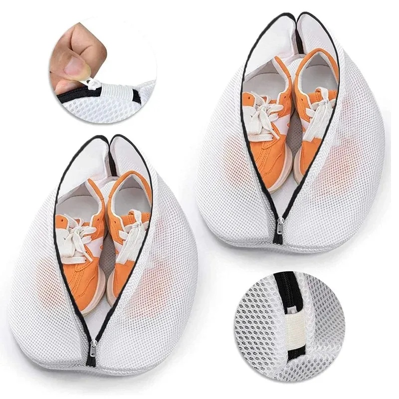 Travel Ziplock Bags - ถุงตาข่ายสำหรับซักผ้า ถุงใส่รองเท้าสำหรับเครื่องซักผ้าพร้อมซิป ถุงเก็บรองเท้าสำหรับเดินทาง กล่องเก็บเสื้อผ้าป้องกัน ถุงจัดระเบียบ