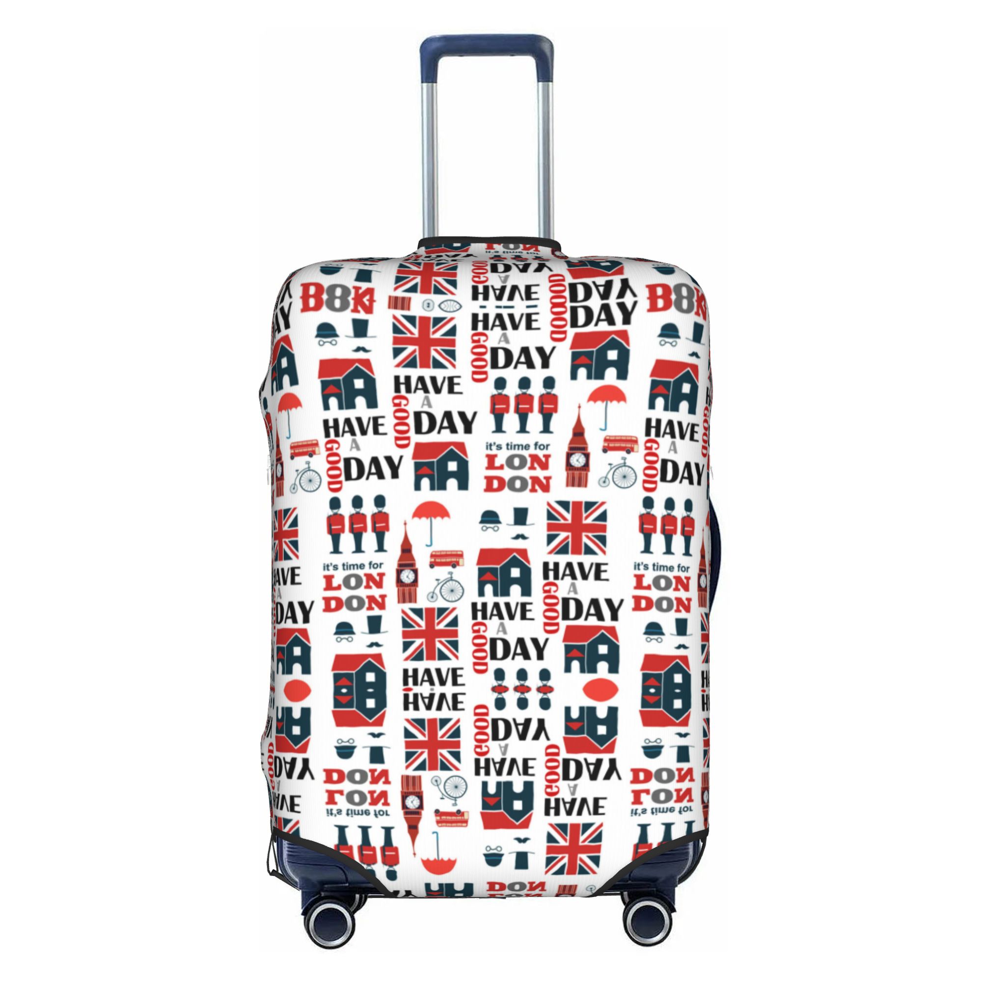 Travel Accessories London - ปลอกคลุมกระเป๋าเดินทางลายอังกฤษ ยูนิเต็ด คิงดอม ลอนดอน คอลเลจ แบบยืดหยุ่น