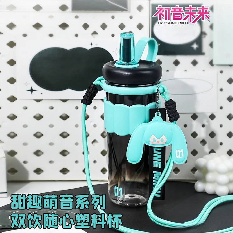 Travel Accessories Japan - แก้วน้ำลายฮัตสึเนะ มิกุ ลายการ์ตูนน่ารัก สำหรับเดินทาง เล่นกีฬา ความจุเยอะ
