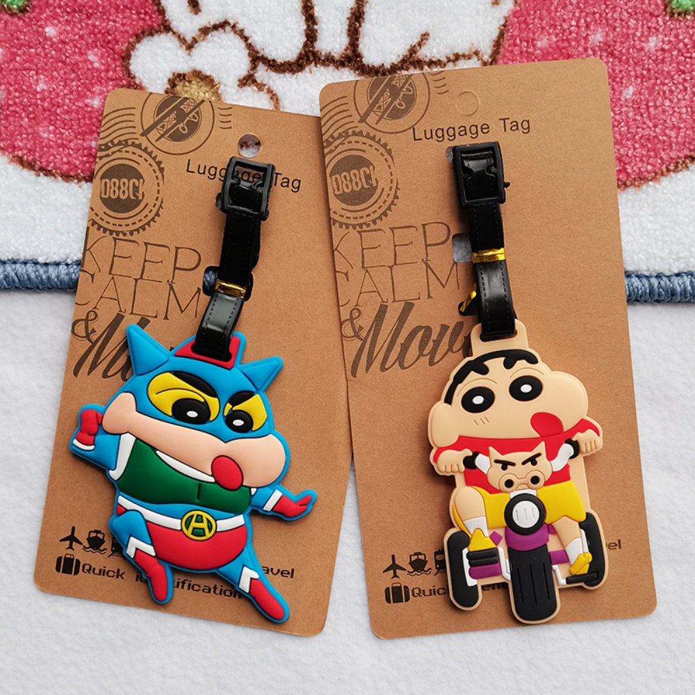 Travel Accessories Japan - ป้ายติดกระเป๋าเดินทางลายชินจัง PVC ของขวัญสำหรับสาวๆ แฟนอนิเมะ อุปกรณ์เสริมการเดินทาง จัดส่งรวดเร็ว
