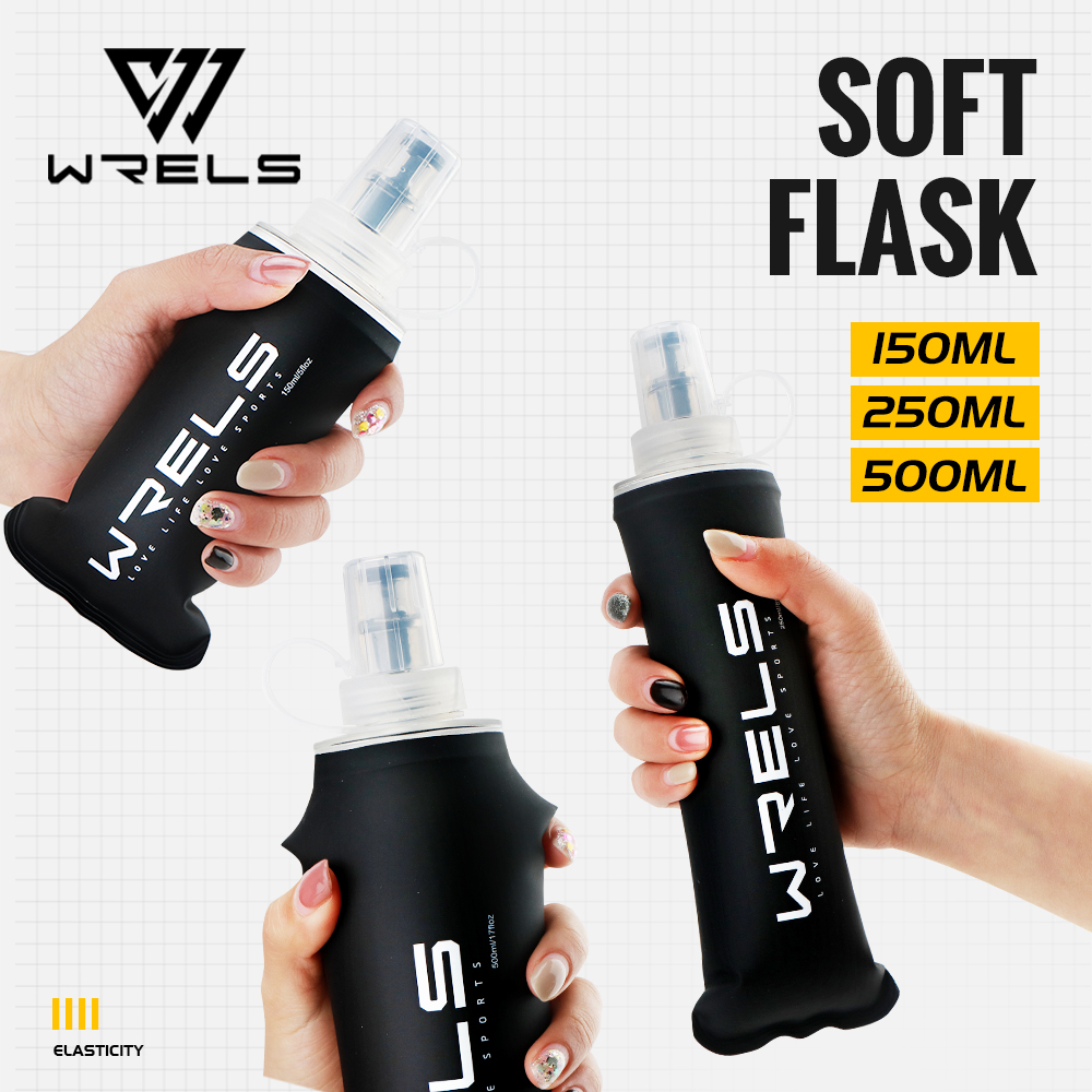 Water Bottle Collapsible - ขวดน้ำแบบนิ่ม WRELS TPU น้ำหนักเบา พับได้ ปราศจากสาร