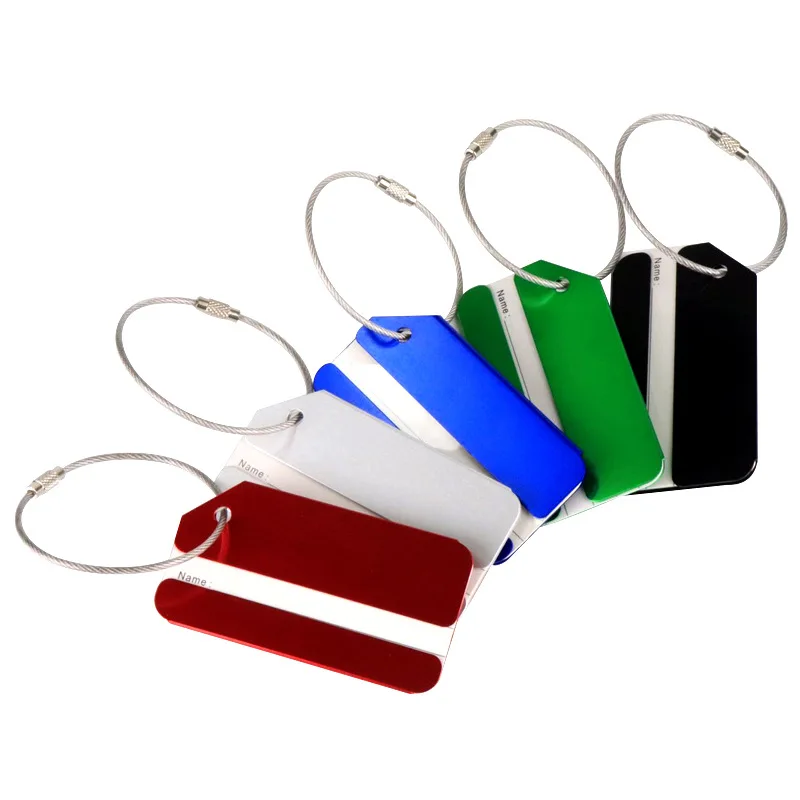 Travel Accessories In Train - 1 PC อลูมิเนียมแท็กกระเป๋าเดินทางสําหรับเดินทาง Airport สถานีรถไฟกระเป๋าเดินทางเที่ยวบินอุปกรณ์เสริมกระเป๋าเดินทาง Mark