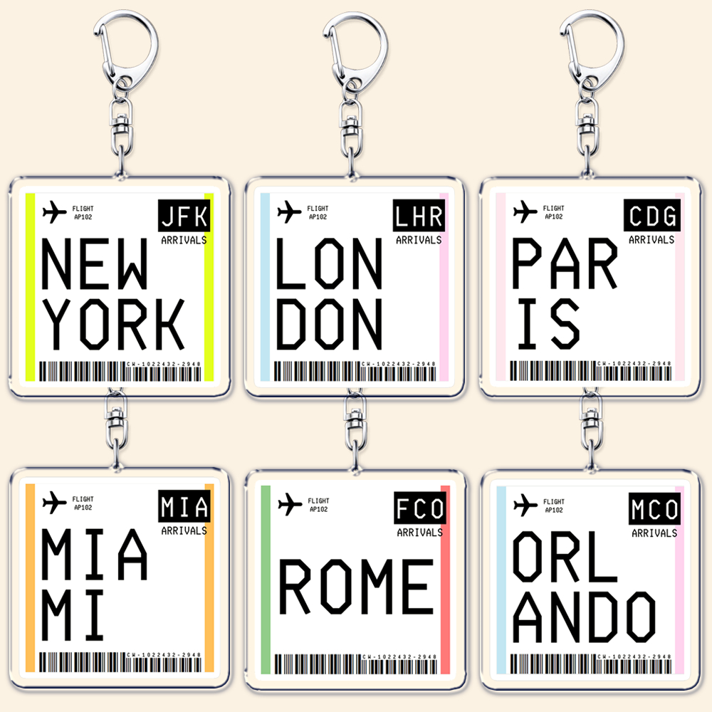 Travel Accessories London - พวงกุญแจเดินทางเครื่องบินตั๋วขึ้นเครื่องพวงกุญแจลอนดอนปารีสโตเกียวนิวยอร์กใหม่พวงกุญแจสำหรับกระเป๋าเครื่องประดับของขวัญ