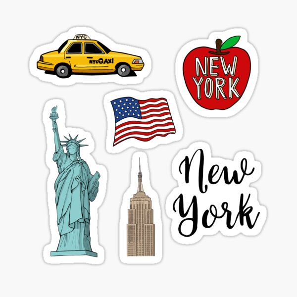 Travel Accessories Nyc - New York Travel Nyc 5PCS สติกเกอร์สําหรับพื้นหลังแล็ปท็อปตกแต่งผนังตกแต่งรถการ์ตูนขวดน้ําห้องนั่งเล่น