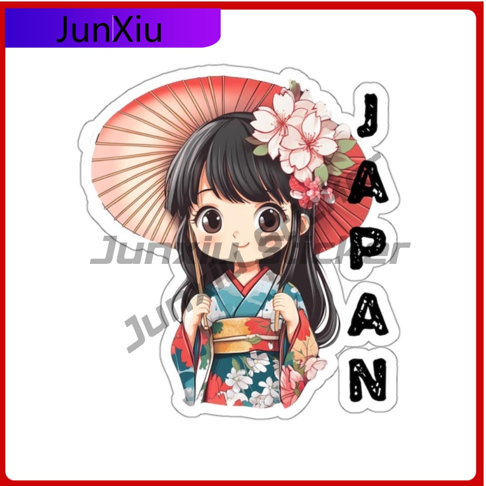 Travel Accessories Japan - สติ๊กเกอร์ท่องเที่ยวญี่ปุ่น สติ๊กเกอร์สาวญี่ปุ่น แอเชียน สำหรับตกแต่งภายนอก รถบ้าน กระจกหน้าต่าง