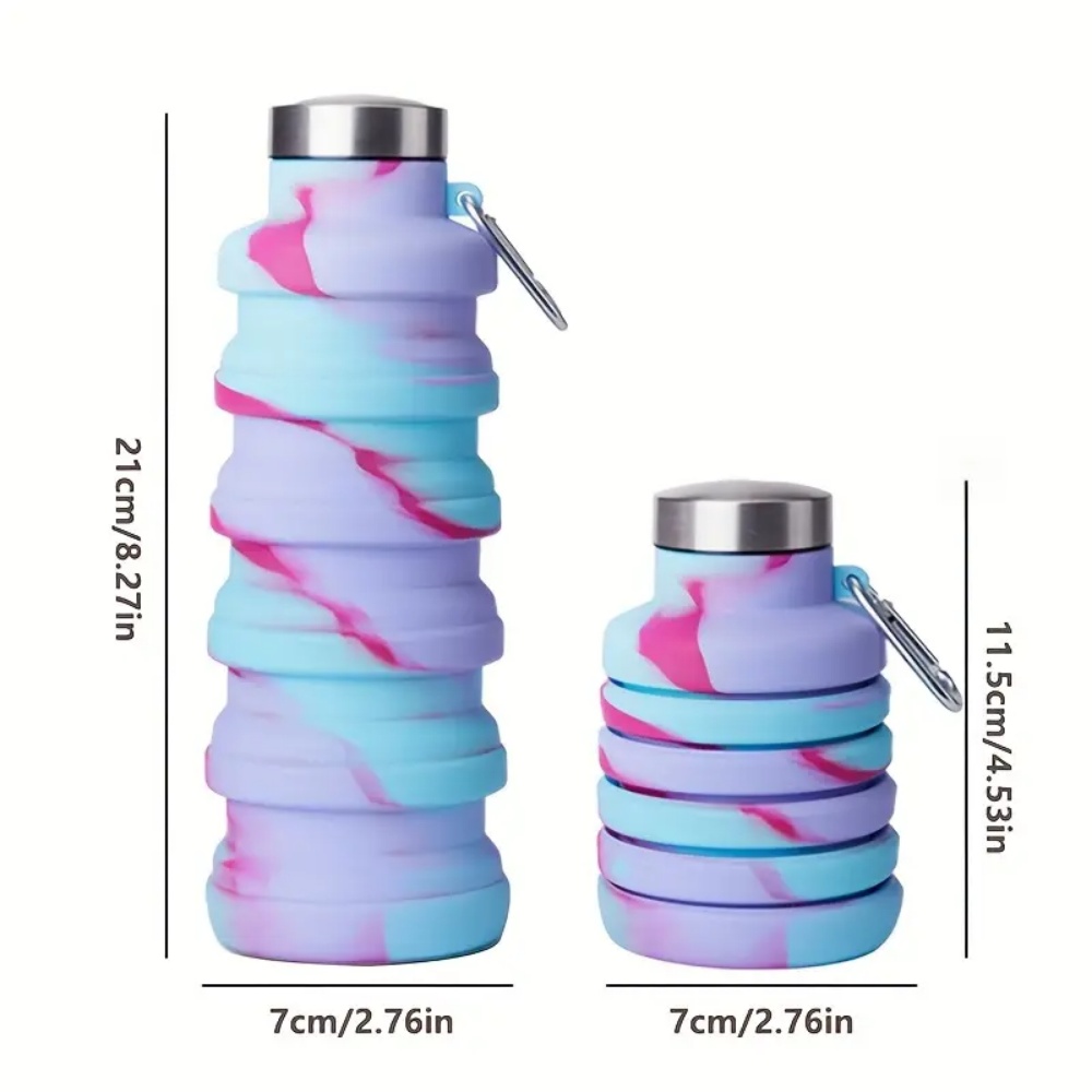 ขวดน้ำซิลิโคนพับได้ขนาด 500 มล - Water Bottle Collapsible บทวิจารณ์และราคา
