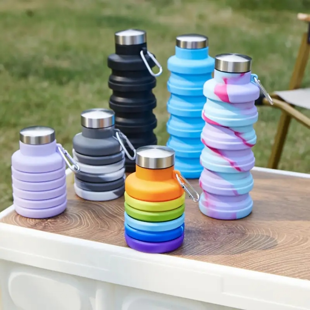 ขวดน้ำซิลิโคนพับได้ขนาด 500 มล - Water Bottle Collapsible บทวิจารณ์และราคา
