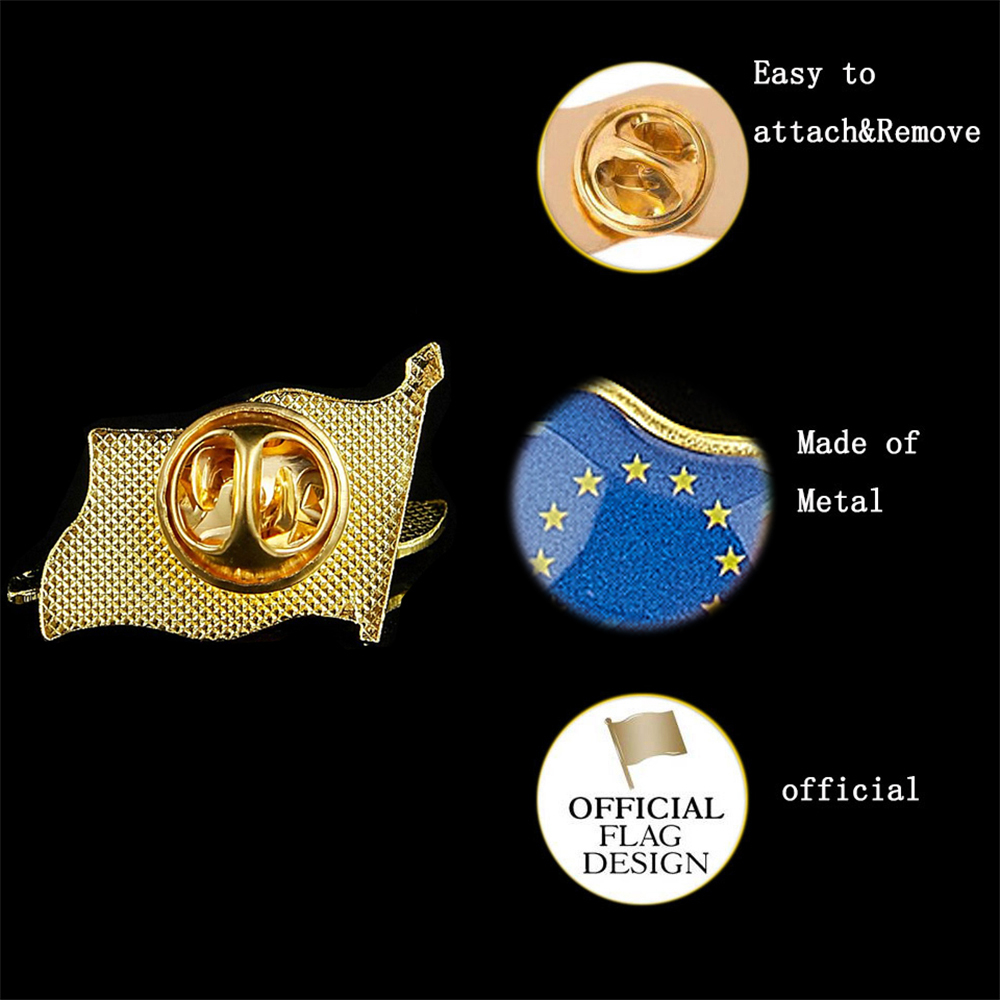 เข็มกลัดปกเสื้อลายธงชุบทองสำหร - Travel Accessories For Europe บทวิจารณ์และราคา