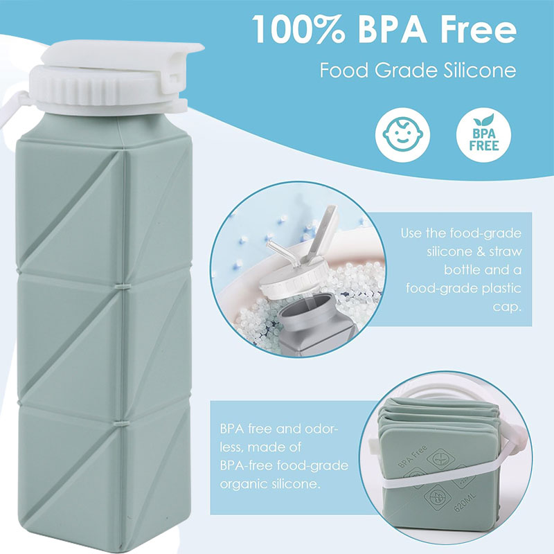 ถ้วยกระบอกน้ำแบบพับได้620มล. พ - Water Bottle Collapsible บทวิจารณ์และราคา