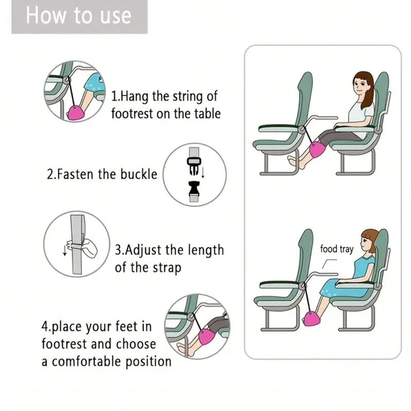 เปลญวนพักเท้าแบบพกพาปรับได้ สำ - Travel Accessories In Train บทวิจารณ์และราคา
