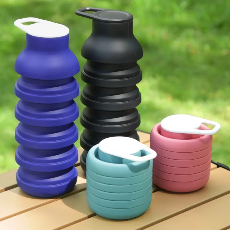 ขวดน้ำซิลิโคนพับได้ขนาด 600 มล - Water Bottle Collapsible บทวิจารณ์และราคา