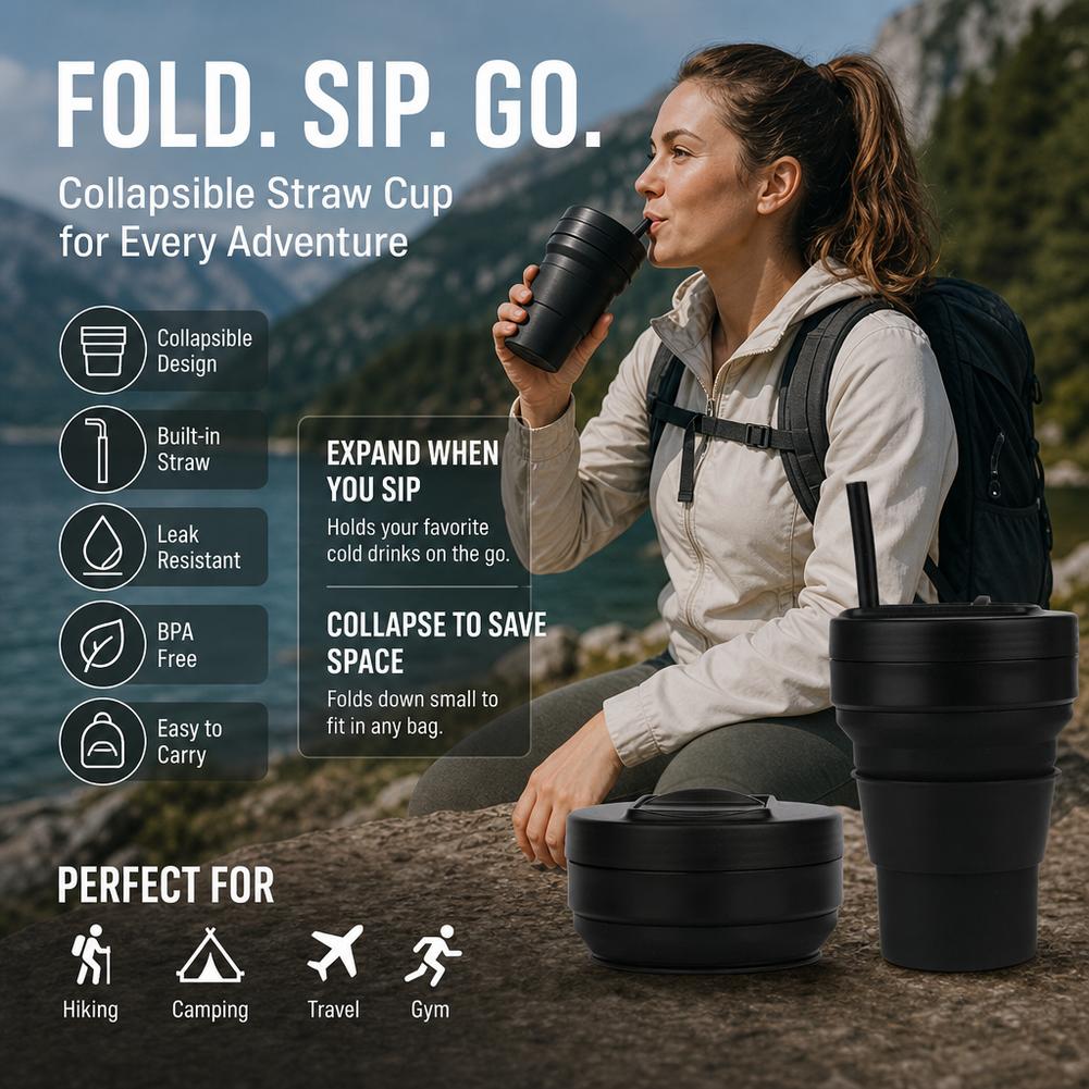 ถ้วยกาแฟซิลิโคนพับได้พร้อมฝาปิ - Water Bottle Collapsible บทวิจารณ์และราคา